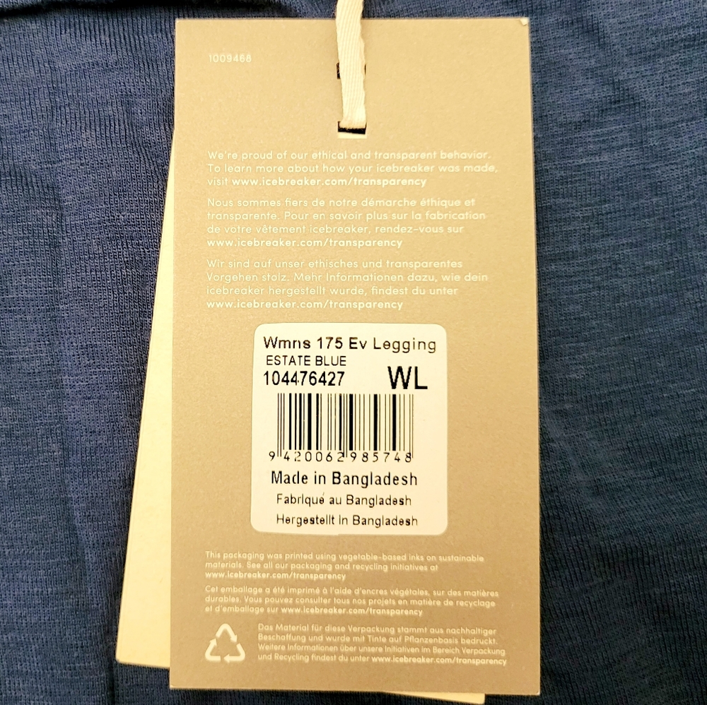 NEW box Icebreaker Merino 175 Cold Weather Leggings - Wool Base Layer Thermal - Picture 12 of 12